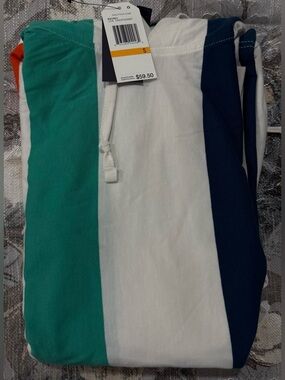 Nautica Hooded Striped Tunic in Teal, White & Navy